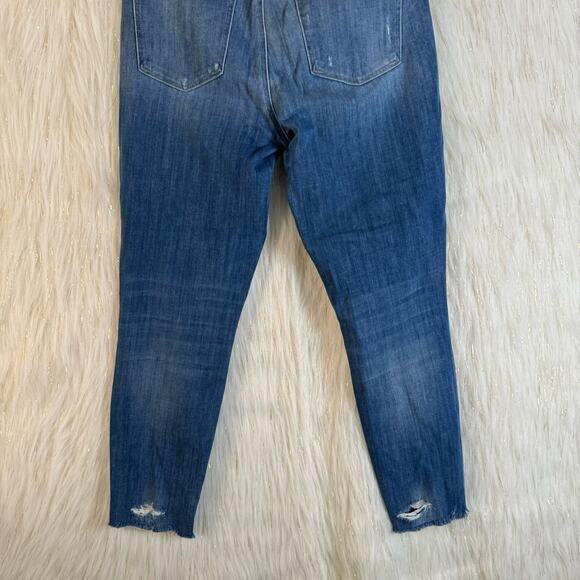 J. Brand Alana Fantasy High Rise Skinny Jeans Blue Distressed Cropped Size 30 - Picture 7 of 12